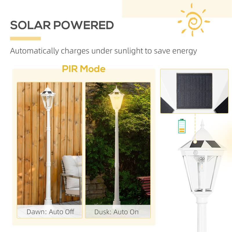 Waterproof Aluminum Outdoor Solar Lamp Post Light