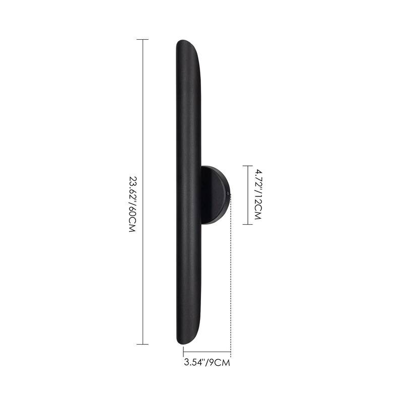 23.6-inch Minimalist Linear Dimmable Bathroom Vanity Light over Mirror Metal LED Wall Sconces Lighting