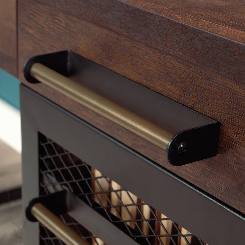 Wood Desk with Hutch, Brown