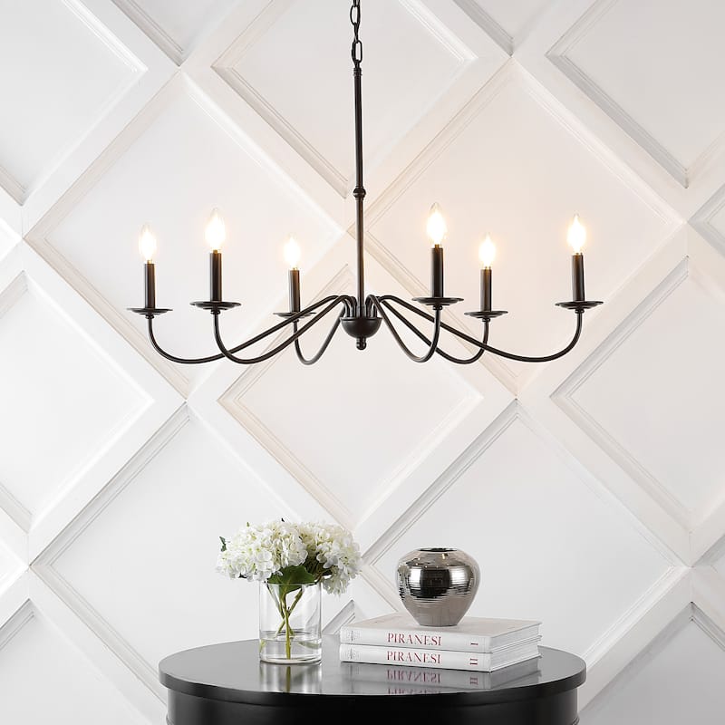 34.75" 6-Light Iron LED Chandelier, by JONATHAN Y