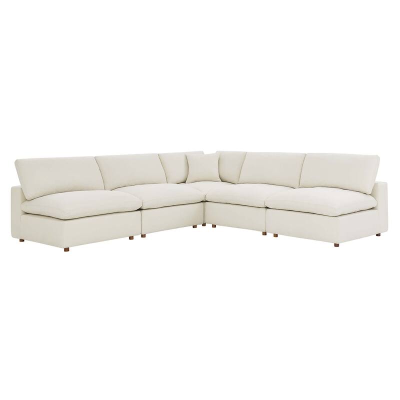 Commix 5-Piece Down Filled Overstuffed Armless Sectional Sofa