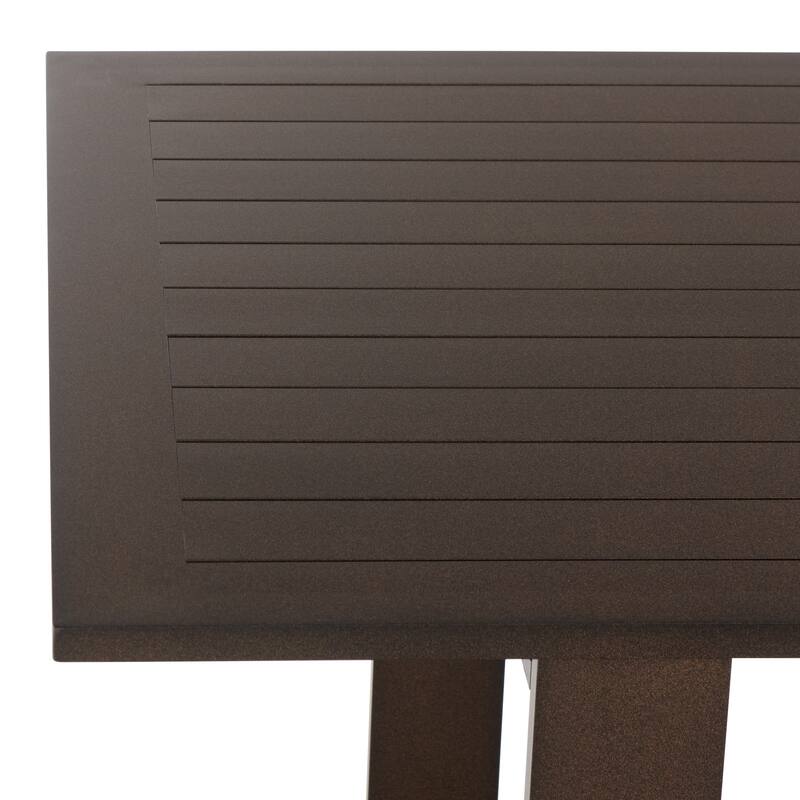 SAFAVIEH Outdoor Living Fash Aluminum Sled Leg Dining Table - 71"W x 34"D x 29"H