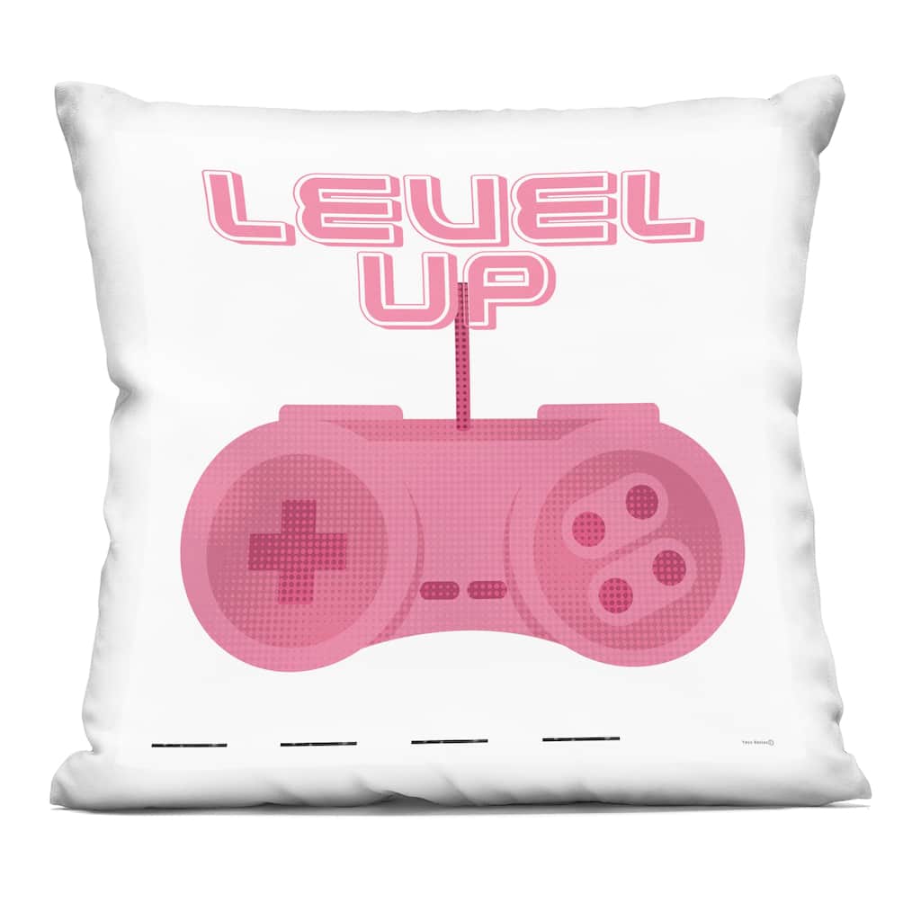 Stupell Girl Gamer Pink Level Up Decorative Printed Throw Pillow Design by Yass Naffas Designs