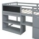 preview thumbnail 16 of 15, Twin Size Low Loft Bed with Rolling Desk, Shelf and Drawers, Grey