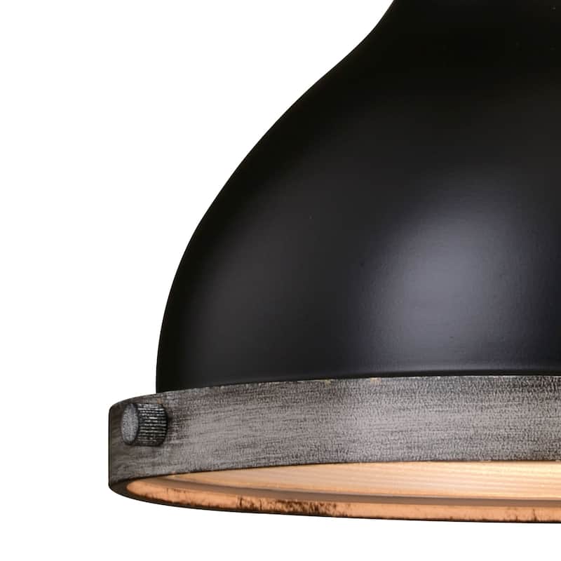 Sheffield 1L Dark Bronze and Gray Farmhouse Dome Pendant Light