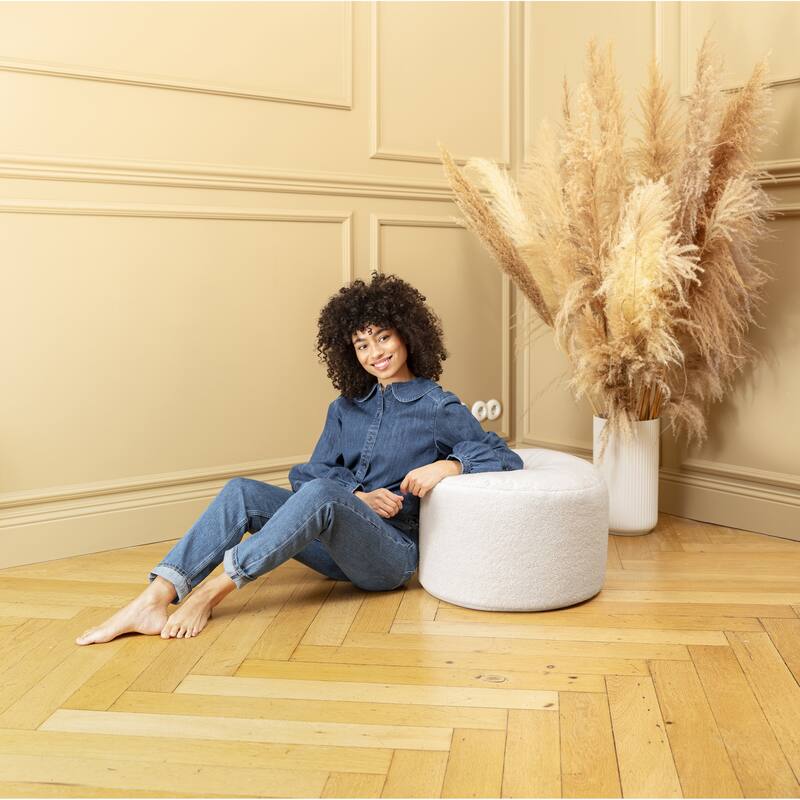 Gouchee Home Dotcom Woolly Indoor Bean Bag Pouf