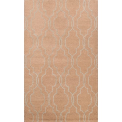 Trellis Contemporary Oriental Area Rug Wool Hand-tufted Foyer Carpet - 5'0" x 8'0"