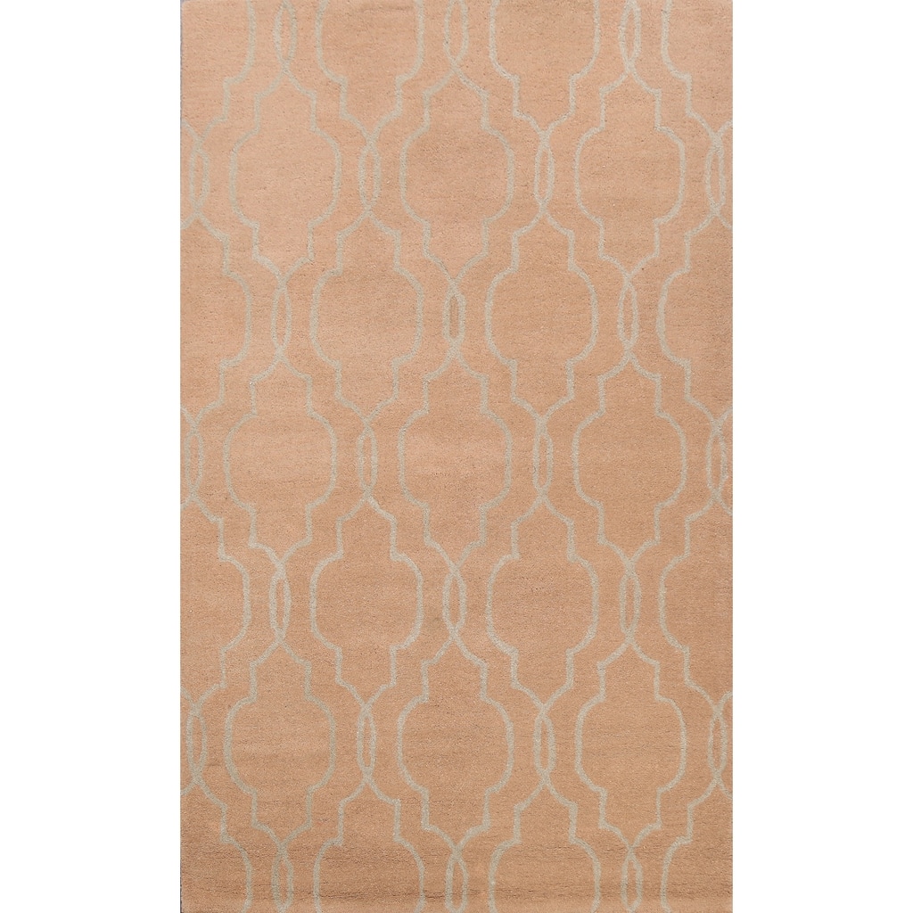 Trellis Contemporary Oriental Area Rug Wool Hand-tufted Foyer Carpet - 5'0" x 8'0"
