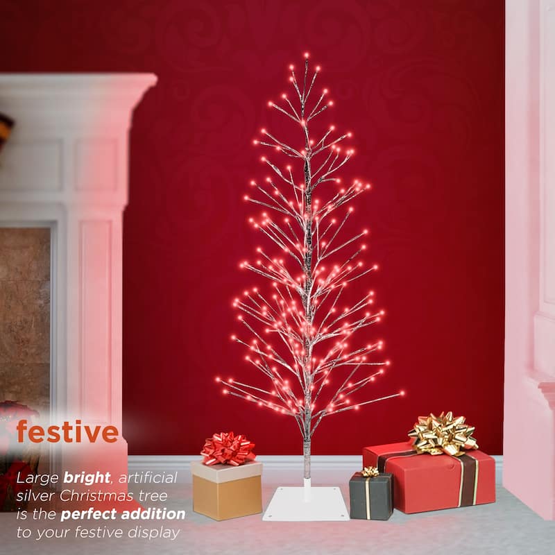 Alpine Corporation 60"H Indoor/Outdoor Artificial Christmas Tree with LED Lights