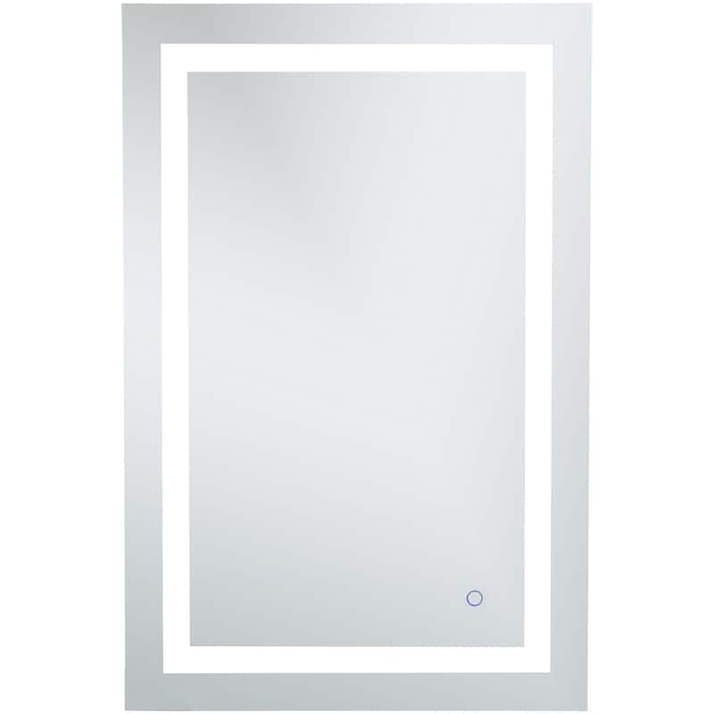 Elegant Lighting Helios 36" x 24" Rectangular Frameless Wall Mounted - Silver