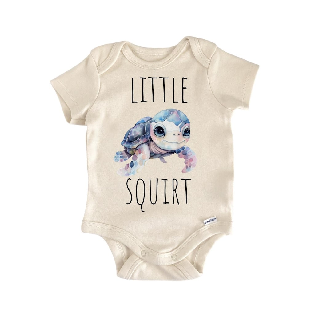 Little Squirt Turtle - Baby Boy Girl Clothes Infant Bodysuit Funny Cute Newborn
