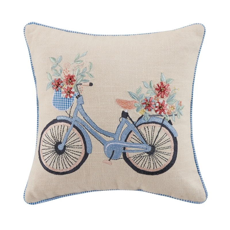 Peking Handicraft Embroidered Cotton Throw Pillow