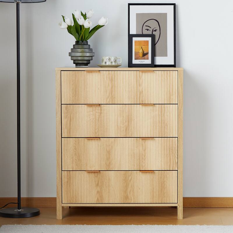 Wooden 4-Drawer Storage Cabinet Dresser