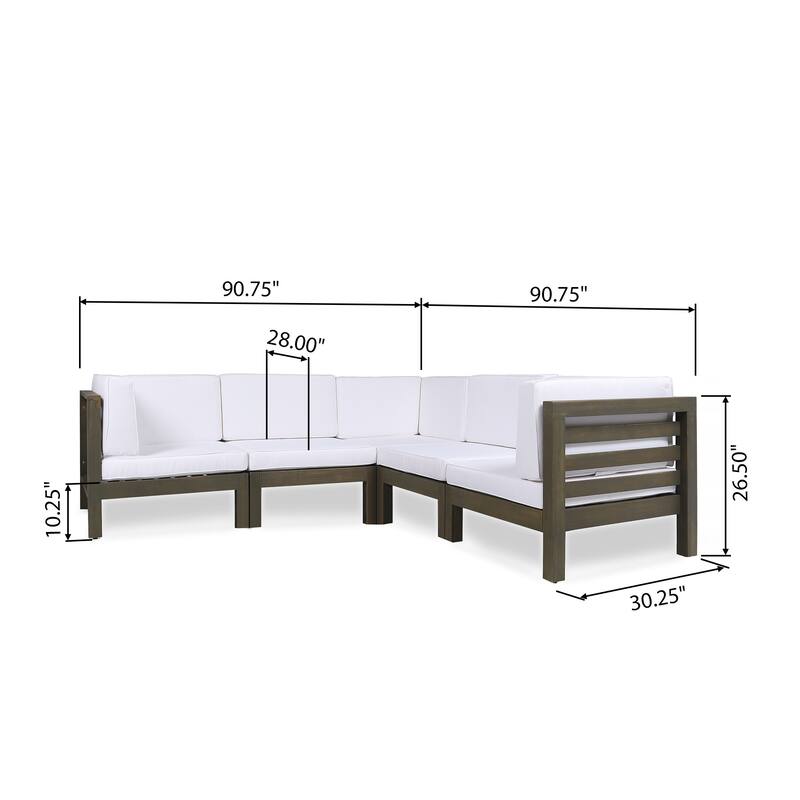 Oana Outdoor 5-seat Acacia Sectional Set by Christopher Knight Home
