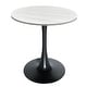 preview thumbnail 2 of 31, Bristol 27" Round Dining Table for 4 with Solid Wood Tabletop in Sleek Black Pedestal Base for Kitchen & Dining Room - 27.56" Light Natural