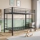 preview thumbnail 8 of 8, Twin Bunk Metal Beds With Full Length Safety Guard And Ladder, Metal Bunk Bed, Twin Size Loft Bed