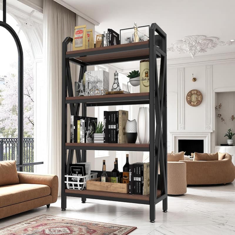 Anmytek 56.30'' Bakers Rack 4 Tier Industrial Farmhouse Shelf Heavy Duty Kitchen Garage Storage 240 LB Capacity