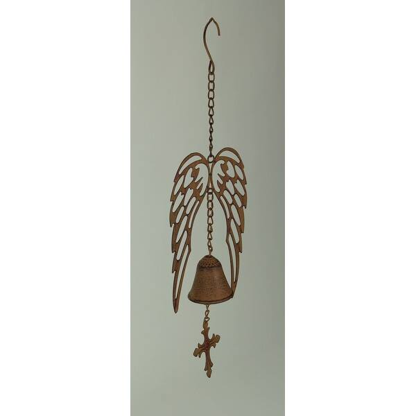 Metal Art Angel Wings And Cross Wind Chime 13 75 X 6 25 X 2 75 Inches Overstock 29115402