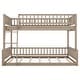 preview thumbnail 13 of 24, Full XL over Queen Bunk Bed with Ladder and Guardrails Convertible Wooden Bunk Bed Frame for Kids Teens, No Box Spring Needed