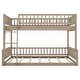 preview thumbnail 13 of 11, Walnut Full XL over Queen Size Bunk Bed with Ladder and Guardrails for Kids