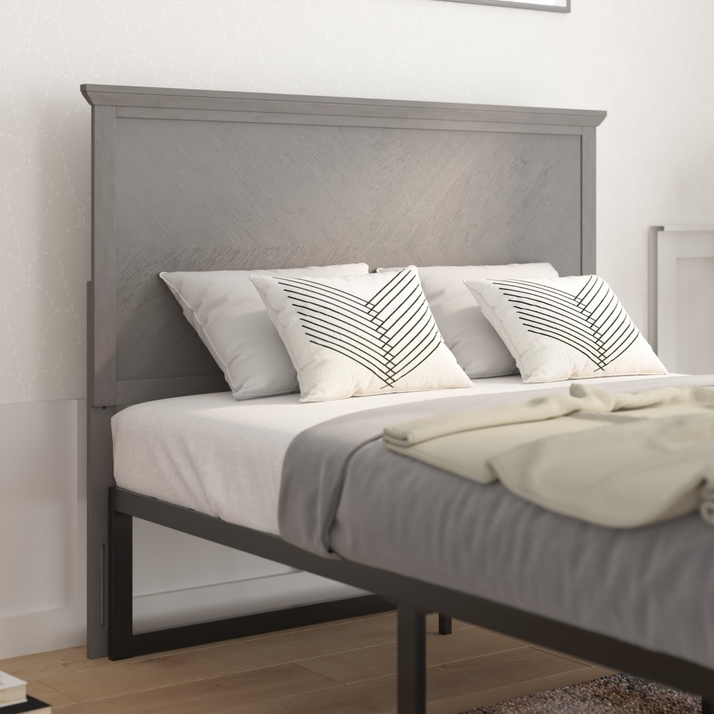 Solid Wood Herringbone Patterned Headboard Only