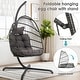 preview thumbnail 53 of 53, Oversized 1-Person Foldable Hanging Egg Chair - Wicker Swing Chair with Stand, Portable for Indoor Outdoor Patio