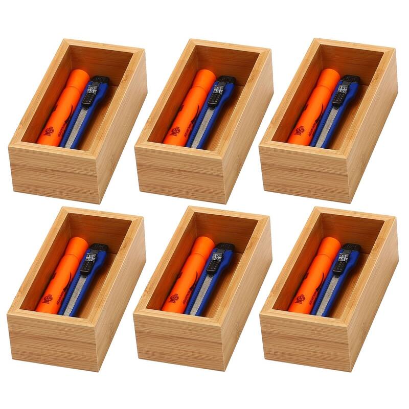 YBM Home Bamboo Kitchen Drawer Organizer Storage Box (Set of 6),