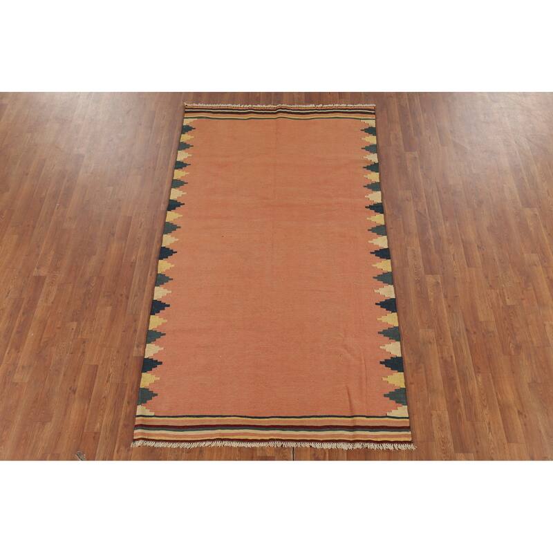 Kilim Qashqai Nomadic Persian Vintage Rug Hand-Woven Wool Carpet - 5'3"x 7'11"