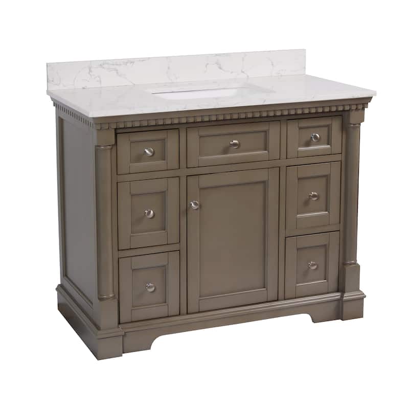 KitchenBathCollection Sydney 42" Bathroom Vanity with Engineered Marble Top
