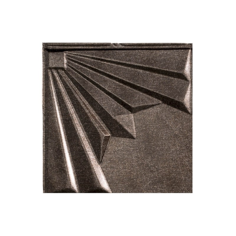 FASÄDE Art Deco Decorative Vinyl 2ft x 4ft Glue Up Ceiling Panel in Smoked Pewter (5 Pack) - 12in x 12in Sample - Smoked Pewter
