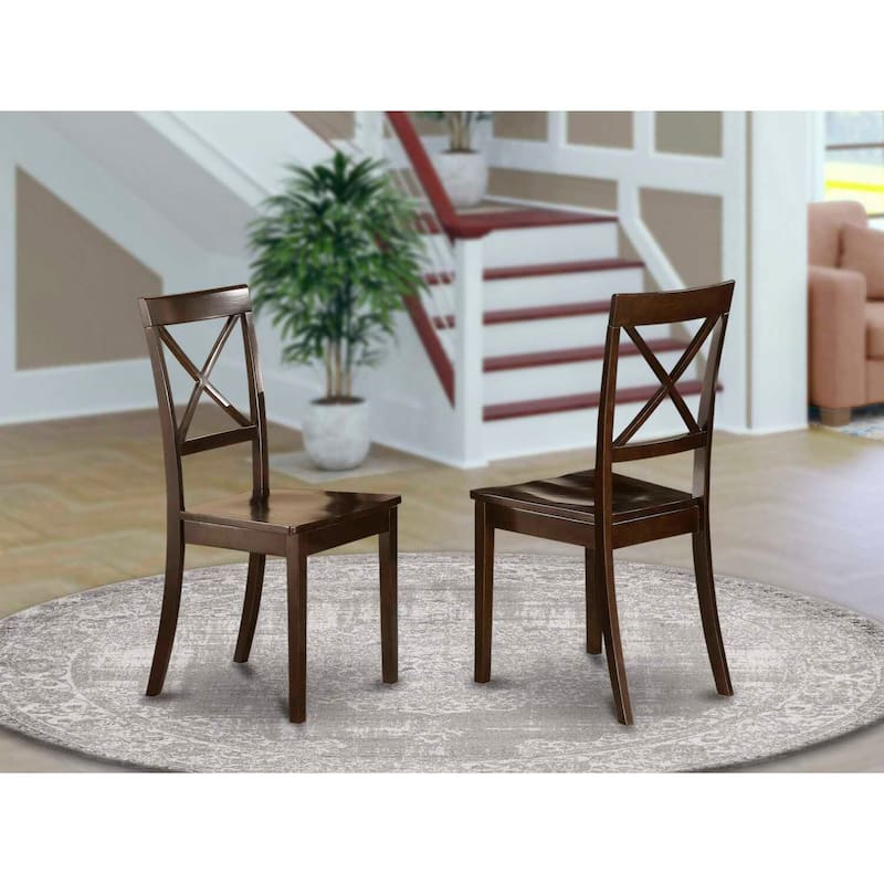X Back Dining Chair in Linen White with Solid Wood Seat - Comfortable Accent Chair for Kitchen - 17