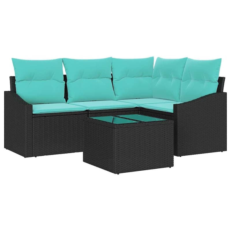 vidaXL 5 Piece Garden Sofa Set with Cushions - 70.3×48.6×27.2