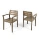 Modern 2-Piece Patio Outdoor Acacia Wood Dining Chairs Club Chairs Set ...