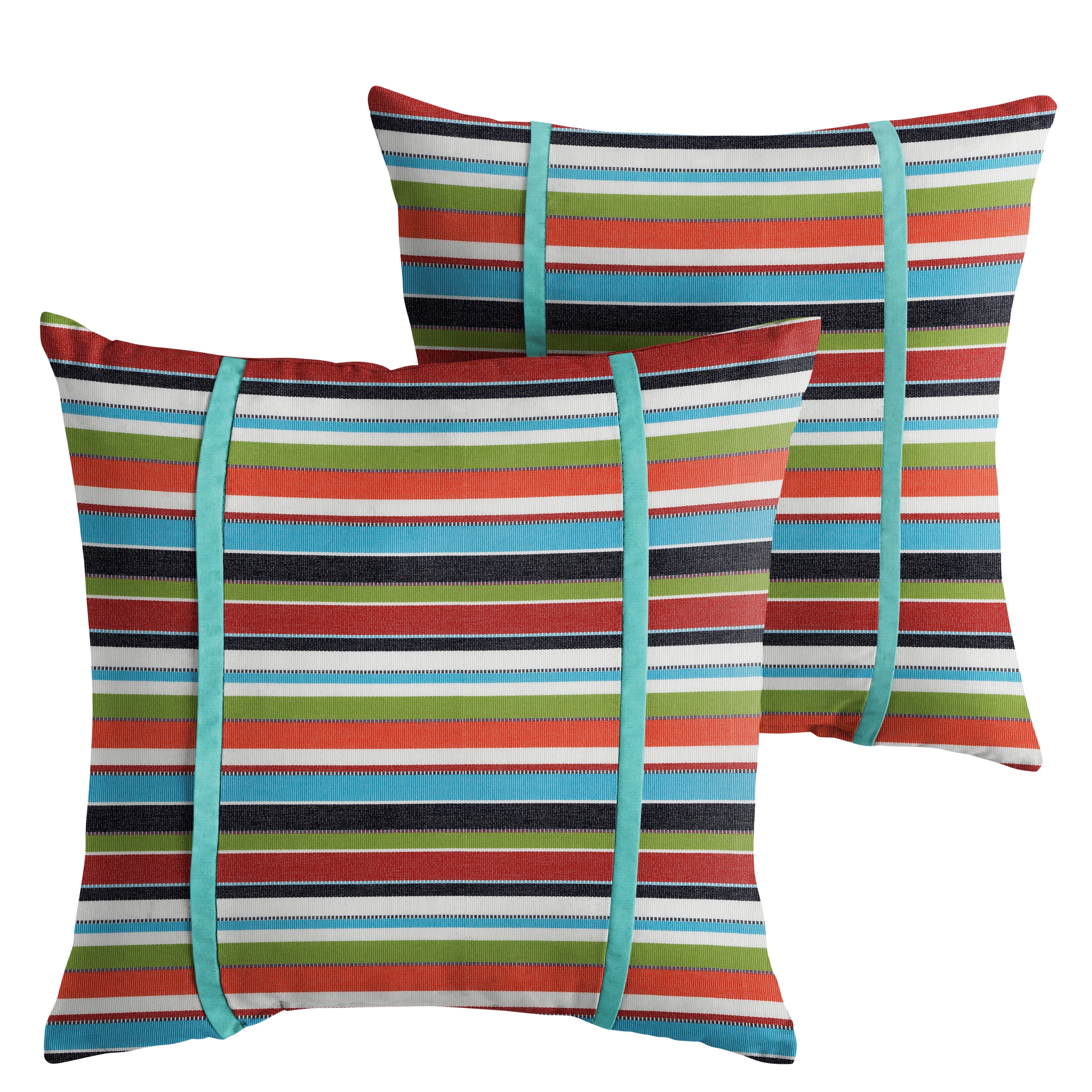 Sorra Home Sunbrella Outdoor Double Petite Flange Pillow Set of 2