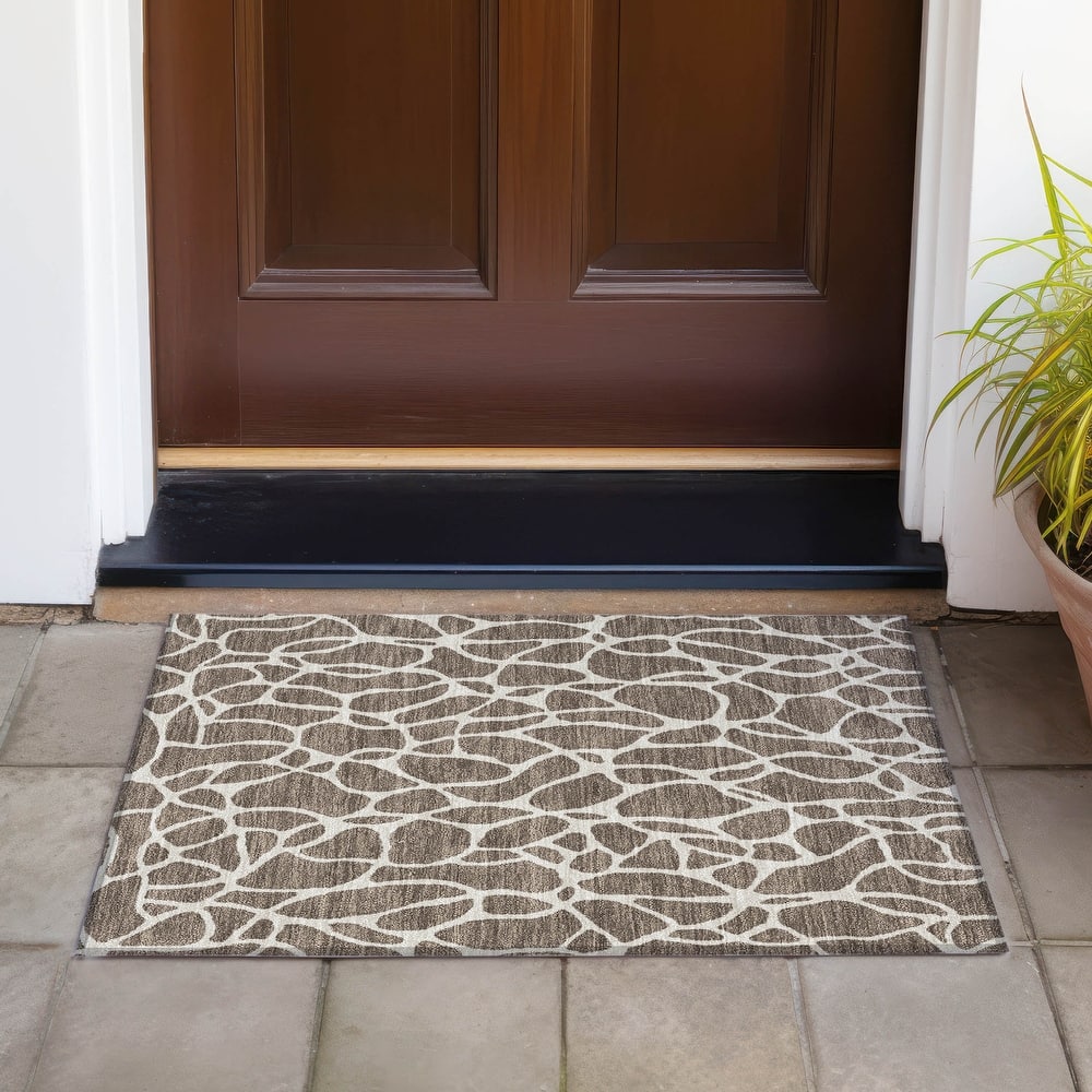 Machine Washable Indoor/ Outdoor Modern Chantille Rug