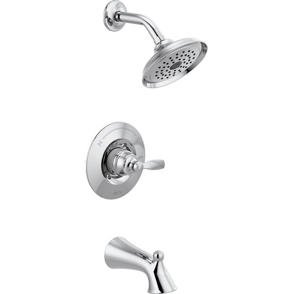 Delta T14432 Woodhurst Tub and Shower Trim Package with Single Function Rain Shower Head