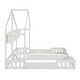 preview thumbnail 9 of 22, Full and Twin Size L-Shaped Metal Bunk Bed with Slide and Short Ladder, White, 4 Beds in 1 for Family or Guests