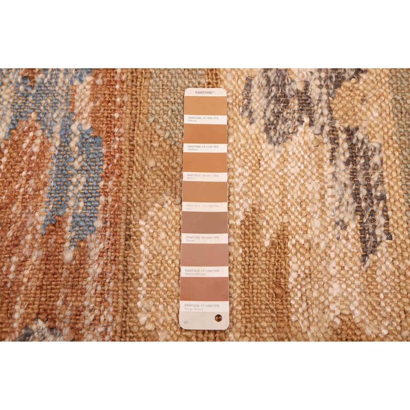 ECARPETGALLERY Flat-Weave Palas Denizli Light Brown Jute Kilim - 5'7 x 7'6