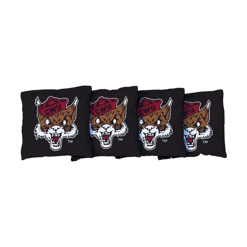 College Vault Central Washinton Wildcats Black Cornhole Bags - All-Weather Resin Filled
