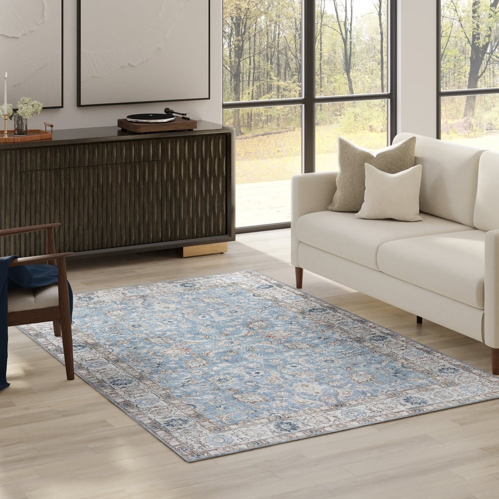 Thomasville Emporia Industrial Traditional Machine Washable Non-Slip Soft Flat Pile Chenille Area Rugs