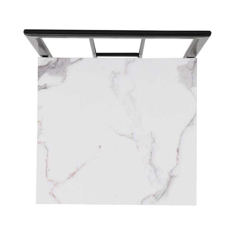 Mid-Century 7-Piece Dining Table Set for 6 People, Kitchen Dining Room Table Set with Faux Marble Dining Table and 6 Chairs