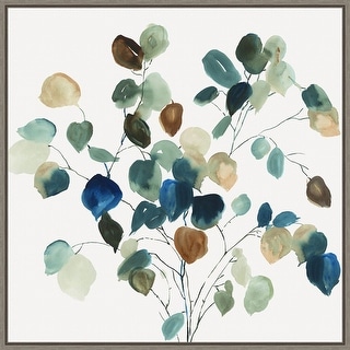Blue Leaves Branch by Asia Jensen Framed Canvas Wall Art Print - Sylvie ...