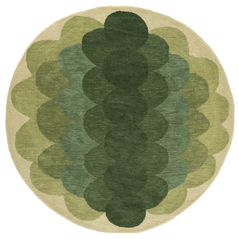 SAFAVIEH Handmade Metro Violetka Wool Rug - 6' Round - Green
