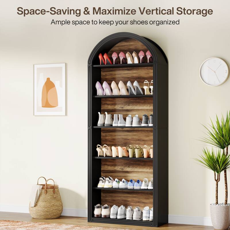 Tall Shoe Storage Cabinet, Freestanding Shoe Organizer