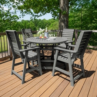 Weatherly 5-piece Outdoor Dining Set - 48" Round Table, Counter-height
