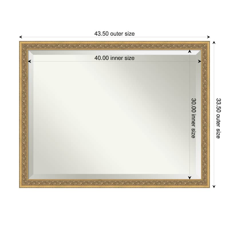 Carter Dark Gold Beveled Wood Framed Wall Mirror - Carter Dark Gold - 44 x 34 in