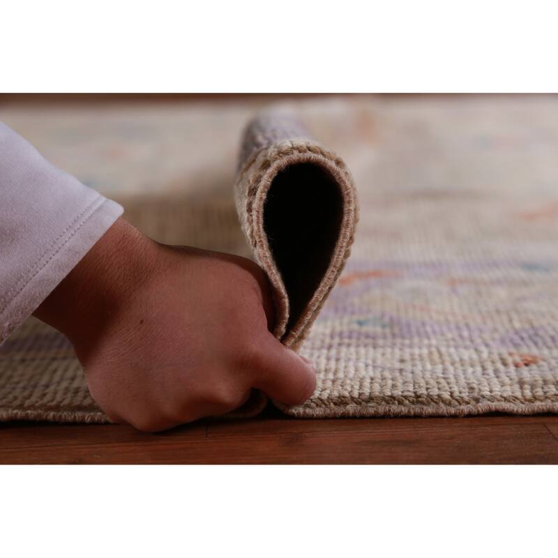 Hand Knotted Oriental 100% Wool Carpet Transitional All-Over Brown Oushak Area Rug - 14' 2'' X 9' 10''