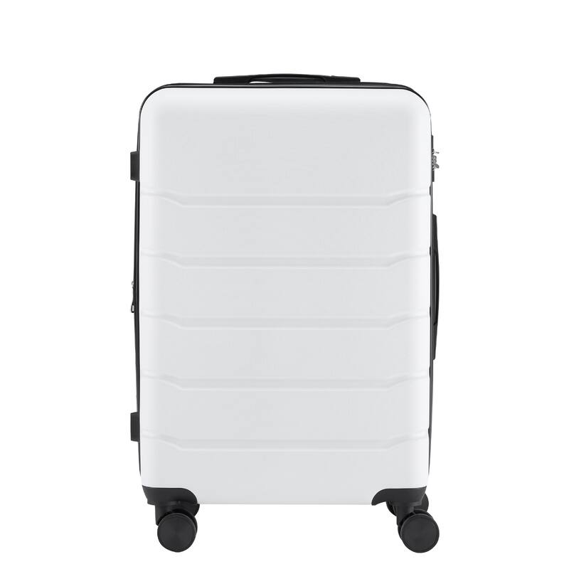 Lightweight Hardside Luggage with Rotating Wheels & TSA lock and Retractable Handle - White