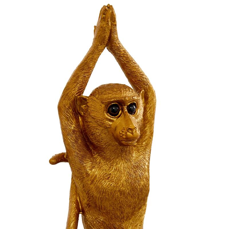 Polystone Monkey Decorative Sculpture - Set of 3 Gold - Roche River Decor
