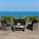 preview thumbnail 13 of 21, Costway 4PCS Patio Rattan Furniture Set Sofa Table Storage Shelf Black